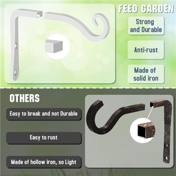 Hand-Forged Hanging Plant Bracket Iron Wall Hook for Hanging Bird - Picture 5 of 14